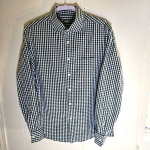 Michael Kors Dark Hunter Green & White Check 16/16.5 Men's Dress Shirt